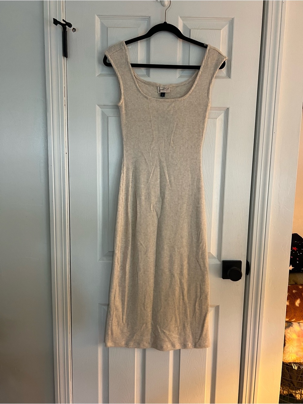 Universal Thread Sleeveless Ribbed Midi Dress in Cream